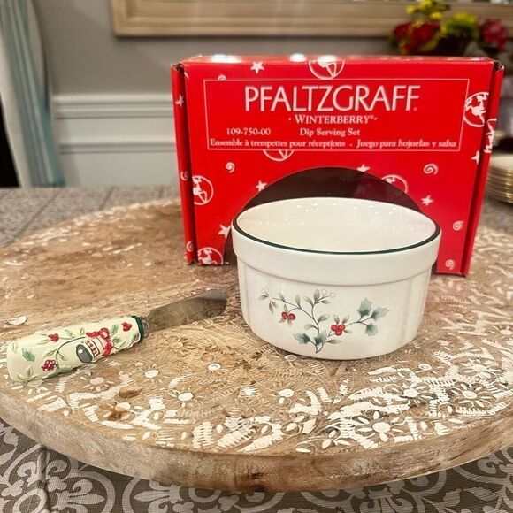 Pfaltzgraff Winterberry- Dip Mix‎ Set With Spreader NEW Holiday Serveware - Picture 1 of 9